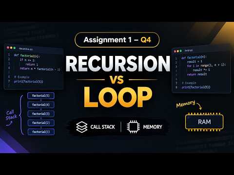 Assignment 1 – Question 4 | Recursive vs Loop Function | Call Stack & Memory Explanation
