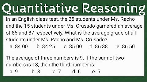 Quantitative Reasoning: AVERAGE [NAPOLCOM CSE] part1