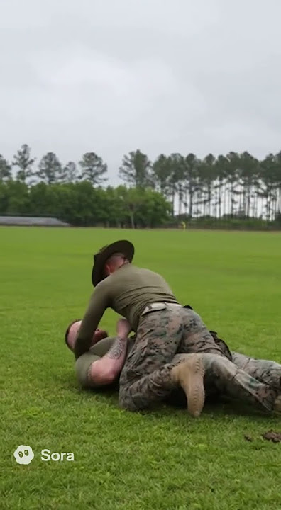 Drill sergeant tackles recruit #sora #funny