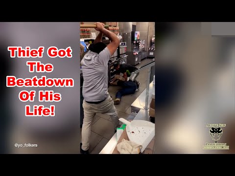 Store Employees Give Robber A MAJOR Educational Beatdown