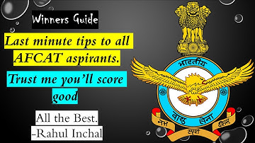 Last minute tips || All the best || AFCAT 1 2021