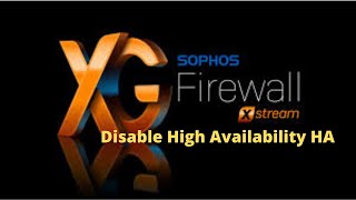 Disable High Availability HA