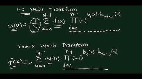 Video 3: Image Transforms:  Walsh Transform