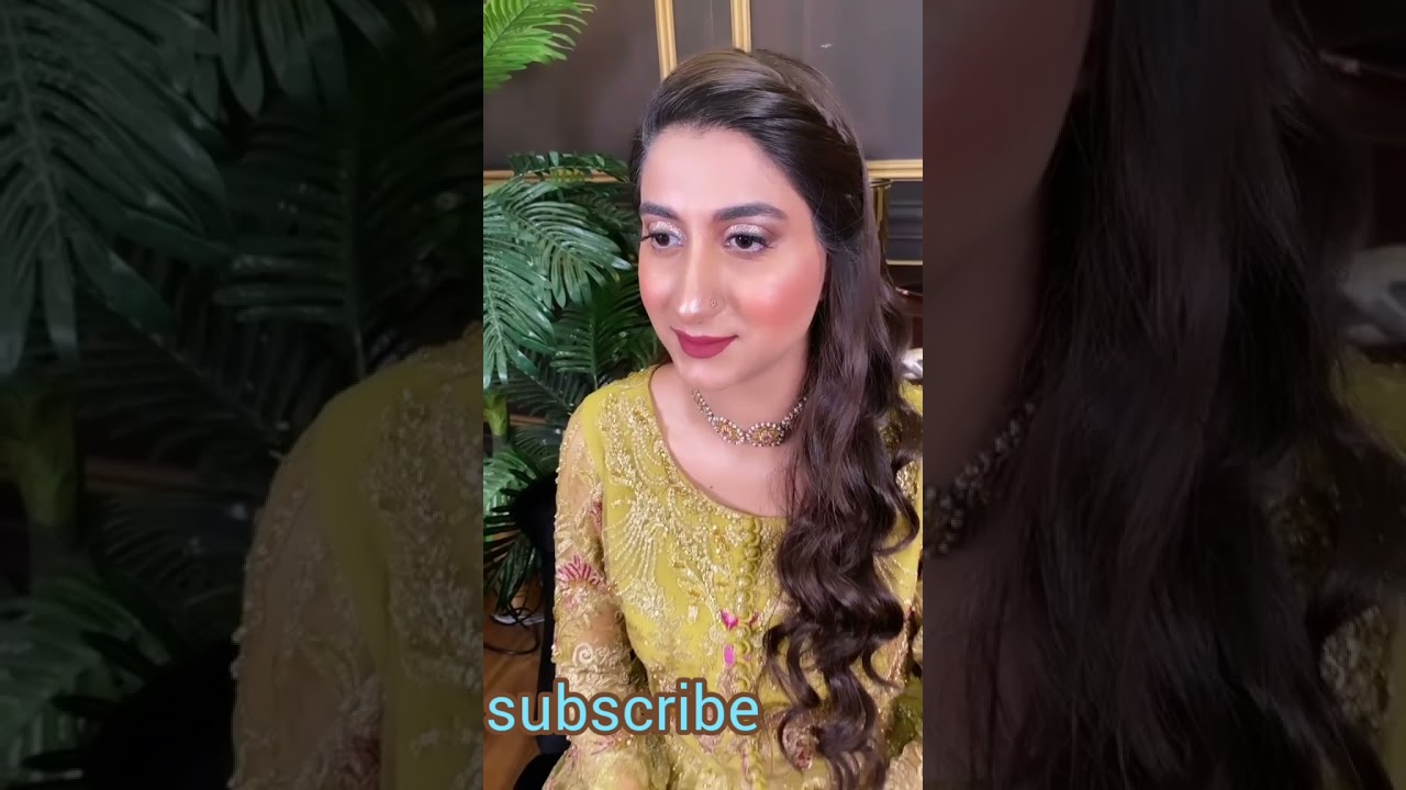 mehndi dress makeup look makeover bride 🧡🧡 || Fashion Hub