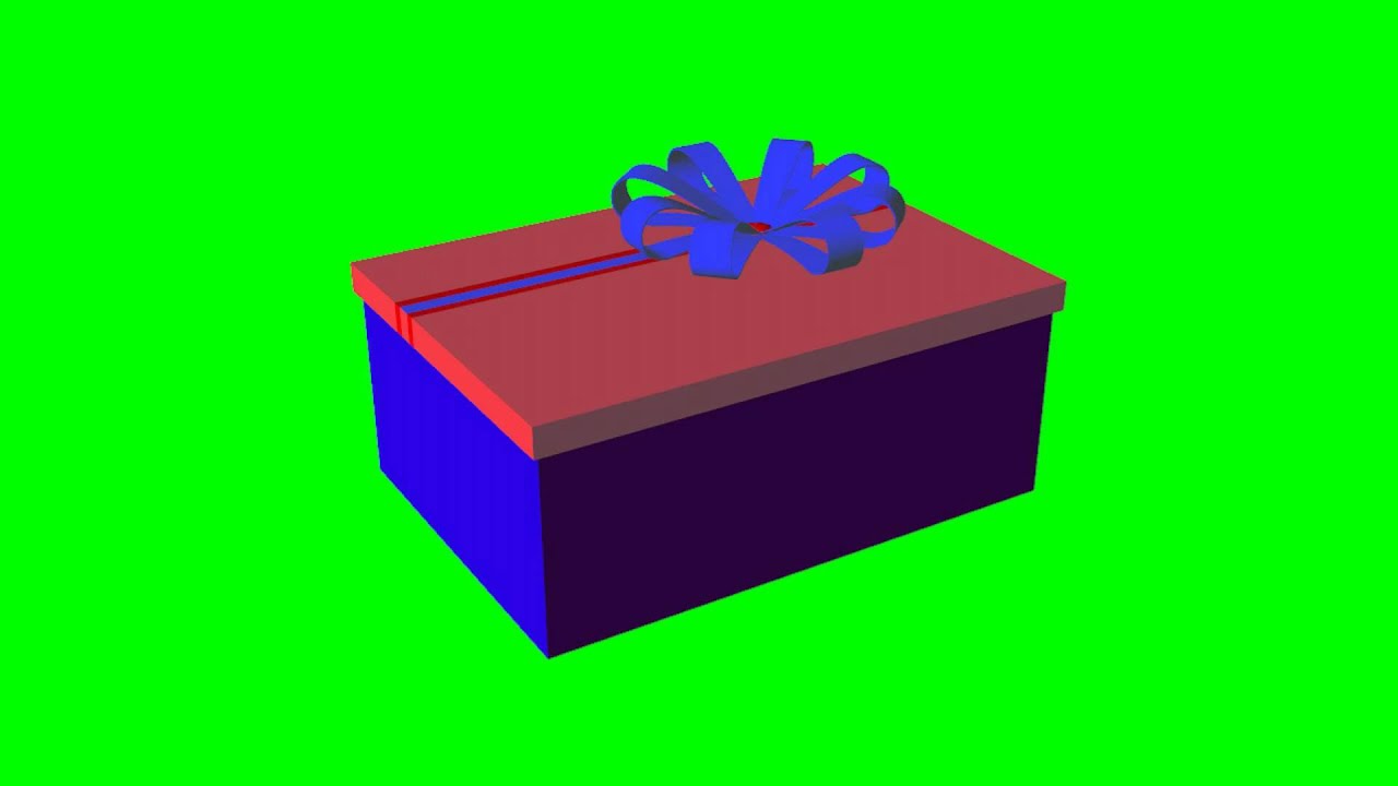 gift box blue / red different views green screen effect YouTube