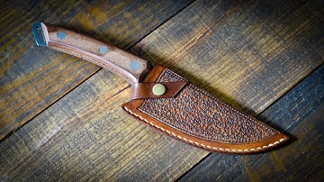 How To Make A Custom Leather Sheath For A Kitchen Knife (AI Voiceover) - Leather Craft