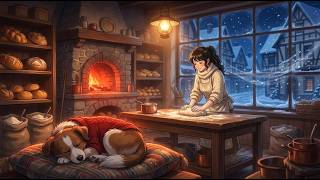 Living Alone in Winter ❄️ 🥖 Cozy Small Town Bakery Life & Rescuing a Stray Dog | Ghibli Life ASMR