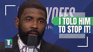 Kyrie Irving LAUGHS at Dereck Lively Jr. for RUNNING AWAY from Chet Holmgren in Mavs' Game 3 WIN