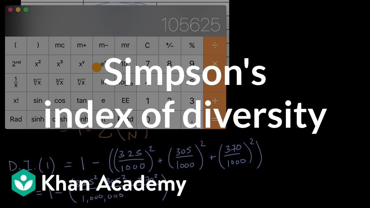 Simpson S Index Of Diversity Video Khan Academy
