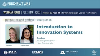 Mar. 7, 2023 Webinar 3: Introduction to Innovation Systems
