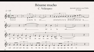 Miniatura del video "BÉSAME MUCHO:  (flauta, violín, oboe...) (partitura con playback)"