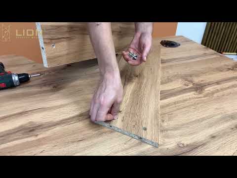 Комп'ютерний стіл LION Квест стильний стіл для роботи з ламінованою ДСП-барвником Бетон темний зі зносостійкою поверхнею, видео 2