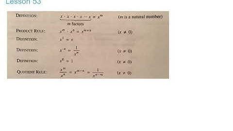 Lesson 53 Algebra 1 (Saxon 3rd edition)