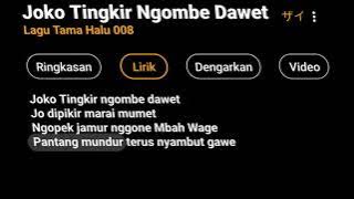 Story' Wa Lagu Joko Tingkir Ngombe Dawet...