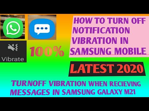 How to turn off vibration when receiving message in 2020||how to stop
