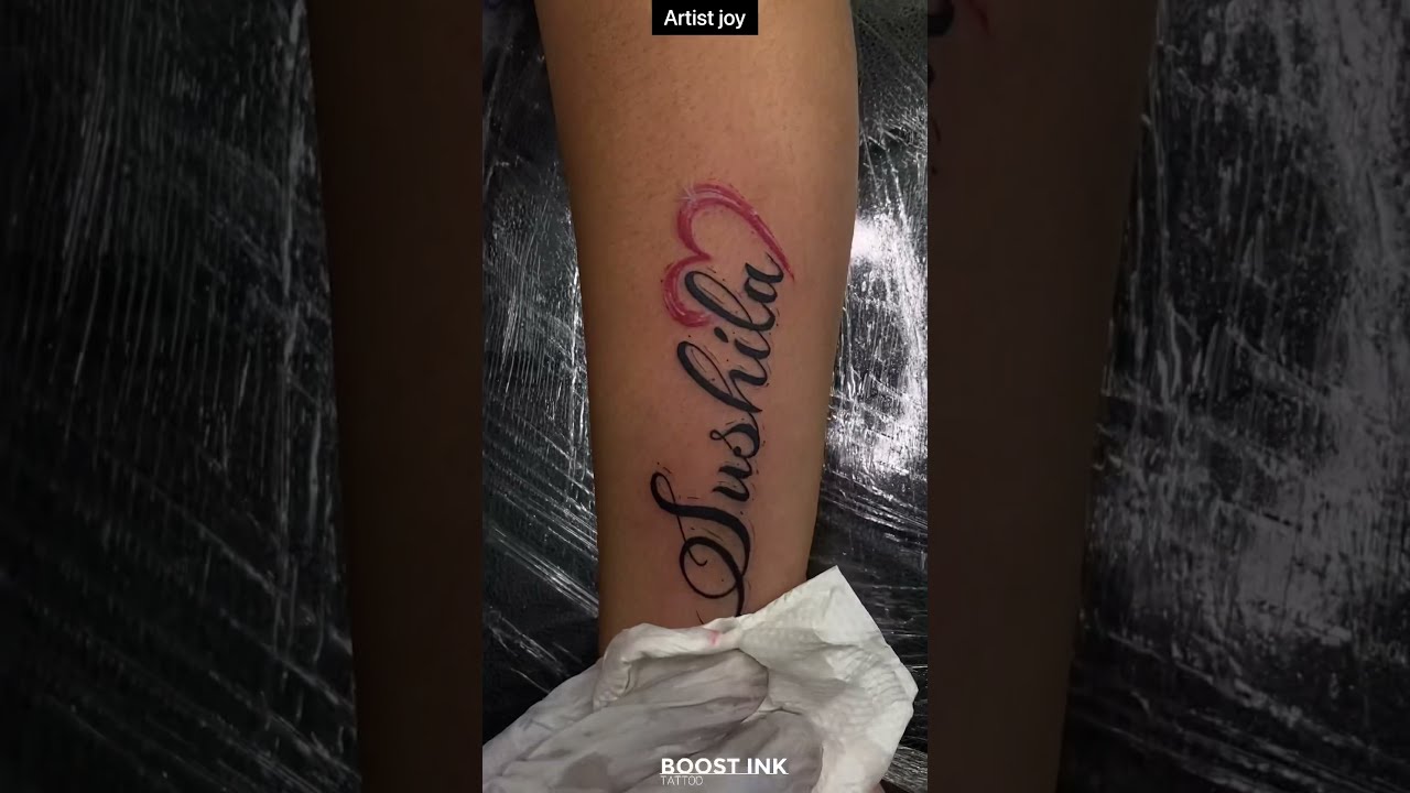 Name Tattoo with heart ❤️ artist 👩‍🎨 joy - YouTube