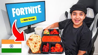 Kid Eats INDIAN FOOD For Every Kill In Fortnite