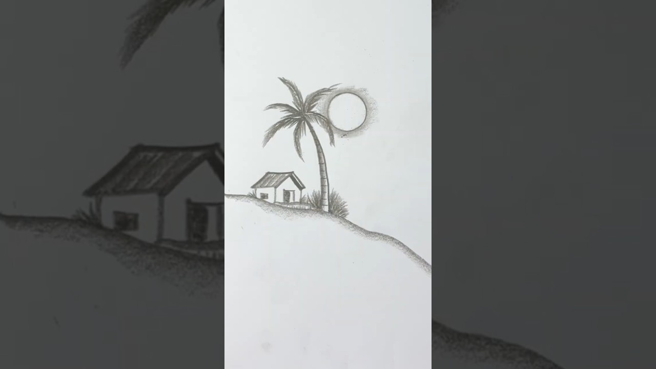 Drawing scenery easy and beautiful 