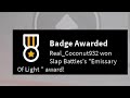 Beating ETERNAL BOB to get EMISSARY OF LIGHT badge