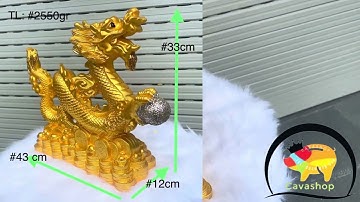 Lợn Đất Tiết Kiệm Hình Rồng Vàng Hút Tài Lộc-Heo Đất Tiết Kiệm Đẹp-Ống Heo@cavashop3658