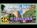 【4K】WALK Buenos Aires 2019 explore LIBERTADOR walking tour, documental