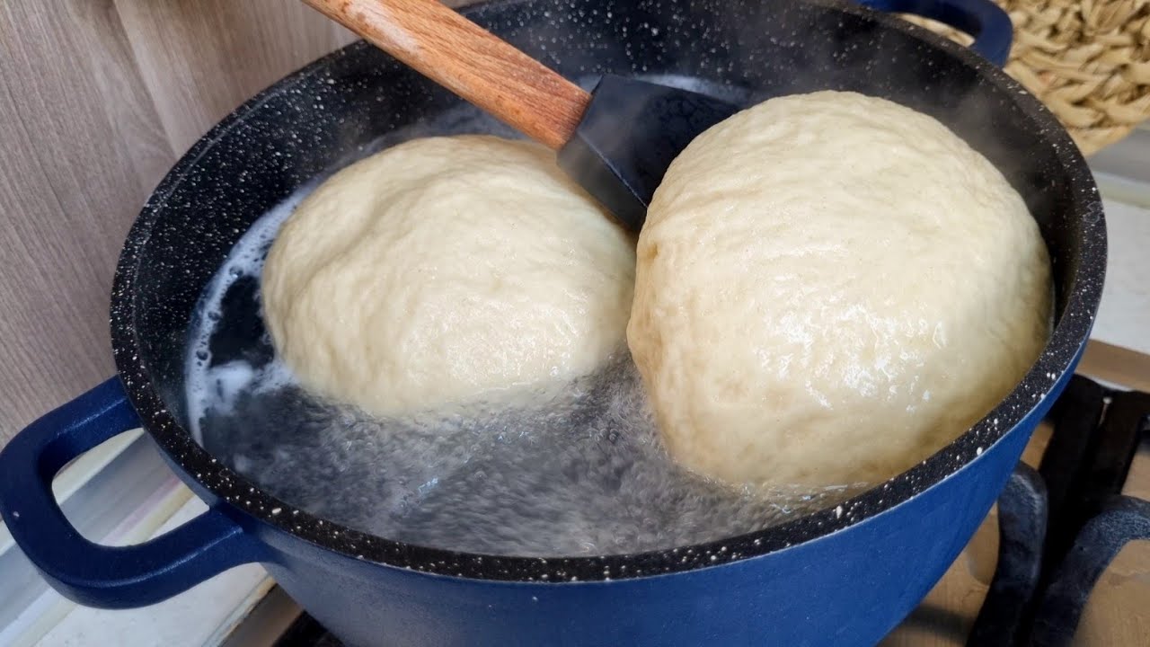 We don't buy bread anymore Put the dough in boiling water and the ...