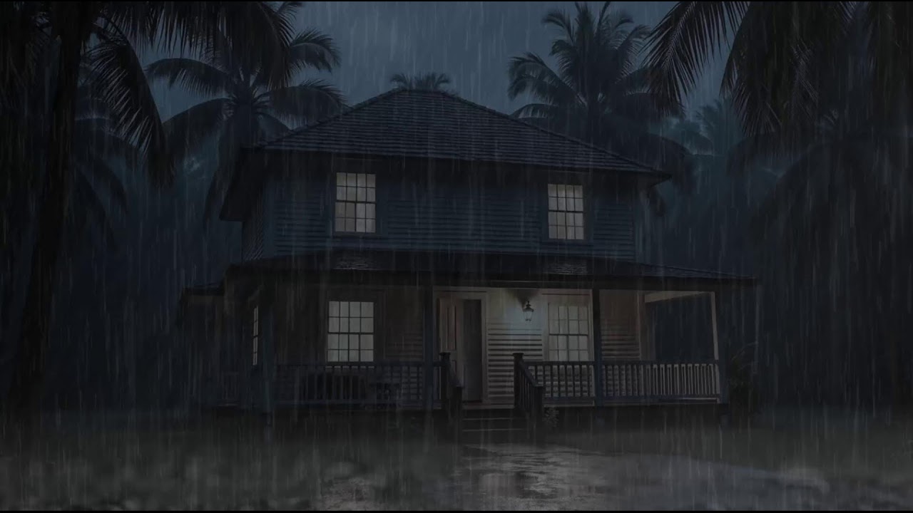 ЗАСНЁТЕ ЗА 5 МИНУТ! 🌧️ Сильный Ливень по Крыше Тропического Дома Ночью