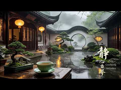 【煙雨禪庭】古箏竹笛空靈音樂｜超好聽的中國古典音樂 古箏、琵琶、竹笛、二胡｜靜心音樂 深度放鬆 - Rainy Chinese Zen Garden Music