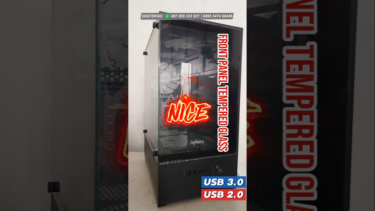 Infinity NOIR Gaming Case Tempered Glass 