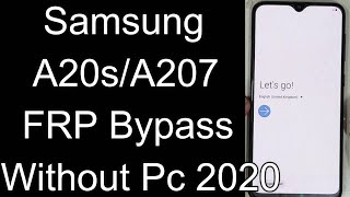 Samsung A20s FRP Bypass 2020 || Samsung A207F Bypass Google Account Lock Android 9