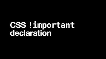 CSS !important declaration