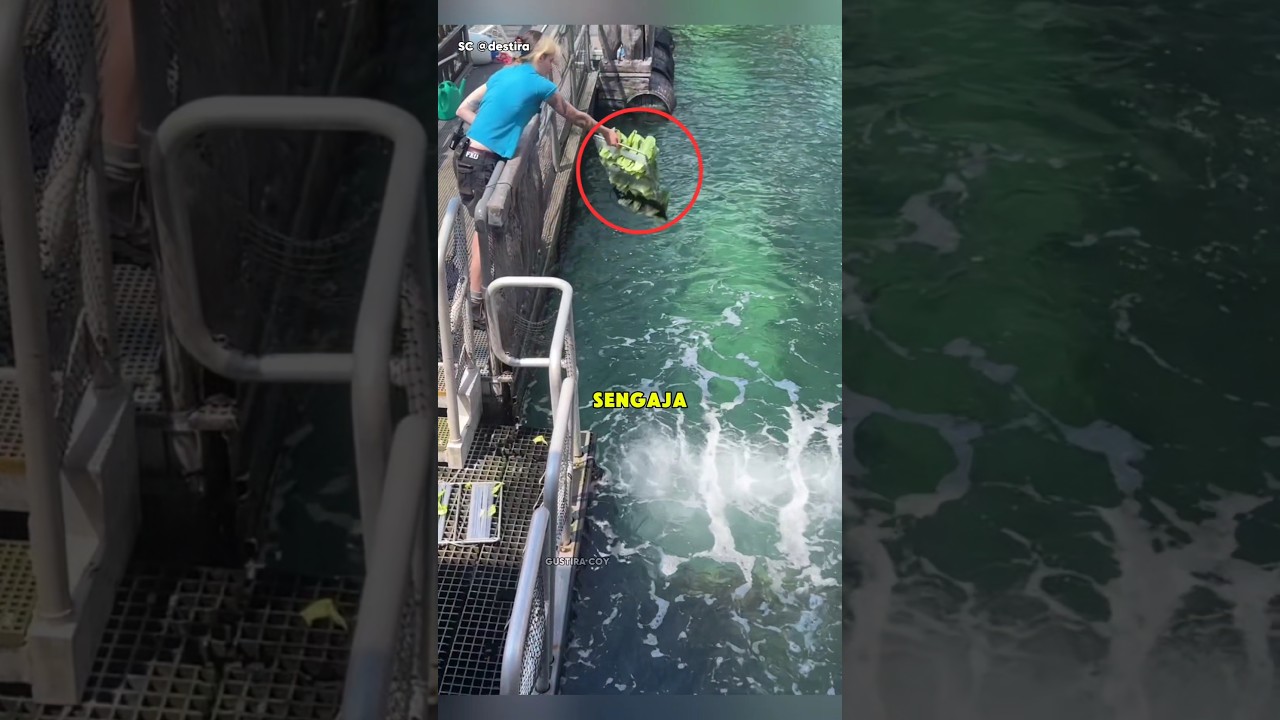 Wanita ini Membuang Sayuran Ke Laut 😱