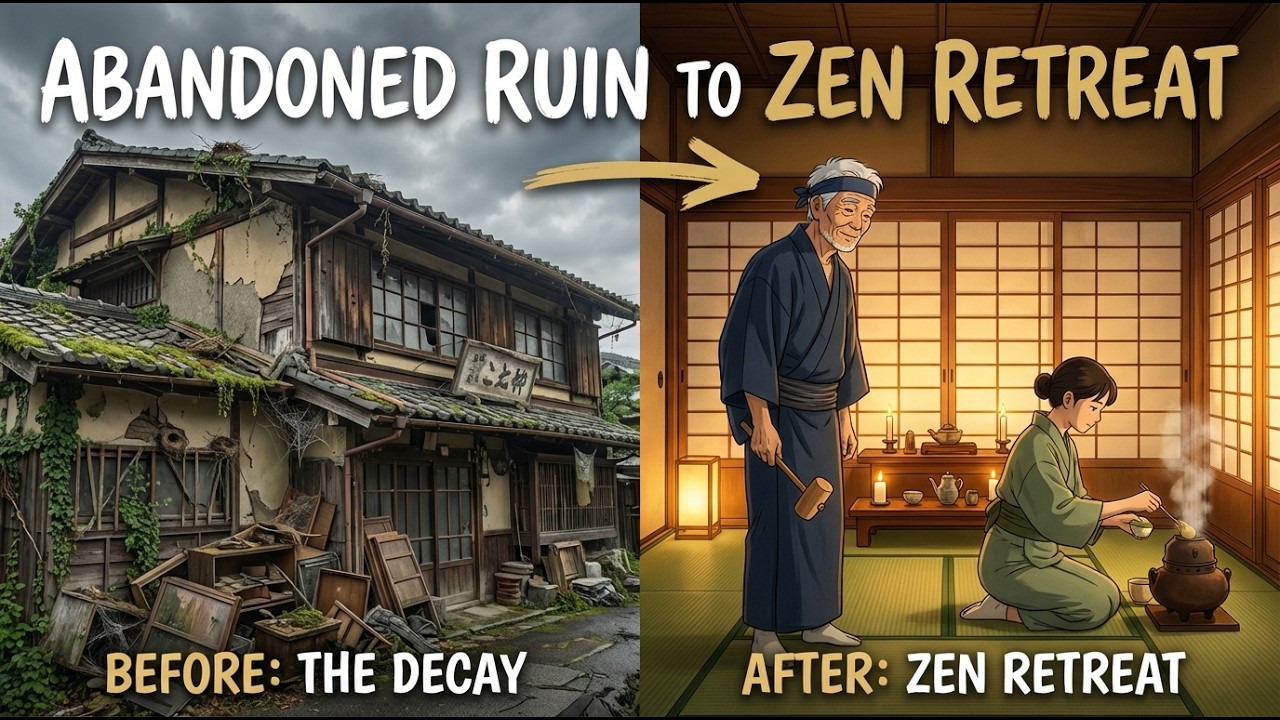 Transforming an Abandoned 100-Year-Old Kyoto Machiya into a Zen Tea Retreat | Ghibli ASMR