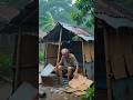 Bushcraft: He survived through strom #bushcraft#survival #offgridliving#shelterbuilding #asmr#shorts