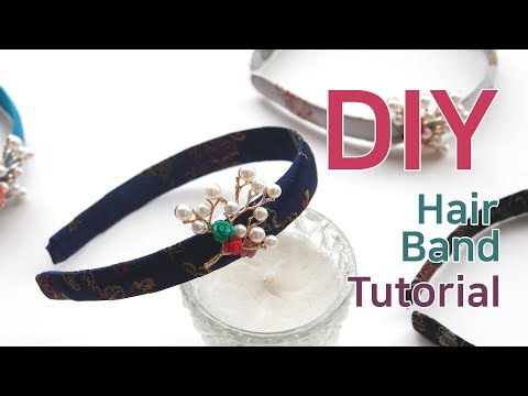 리본공예 DIY/How To Make A Hair Band/handmade hair accessories/HairBand Tutorial/머리띠만들기/한복머리띠/리본공예