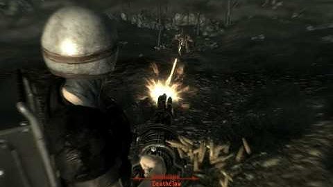 Fallout 3 Minigun vs Deathclaw