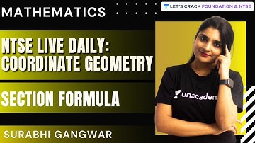 NTSE Live Daily : Coordinate Geometry | Section Formula  | Maths | Surabhi Gangwar