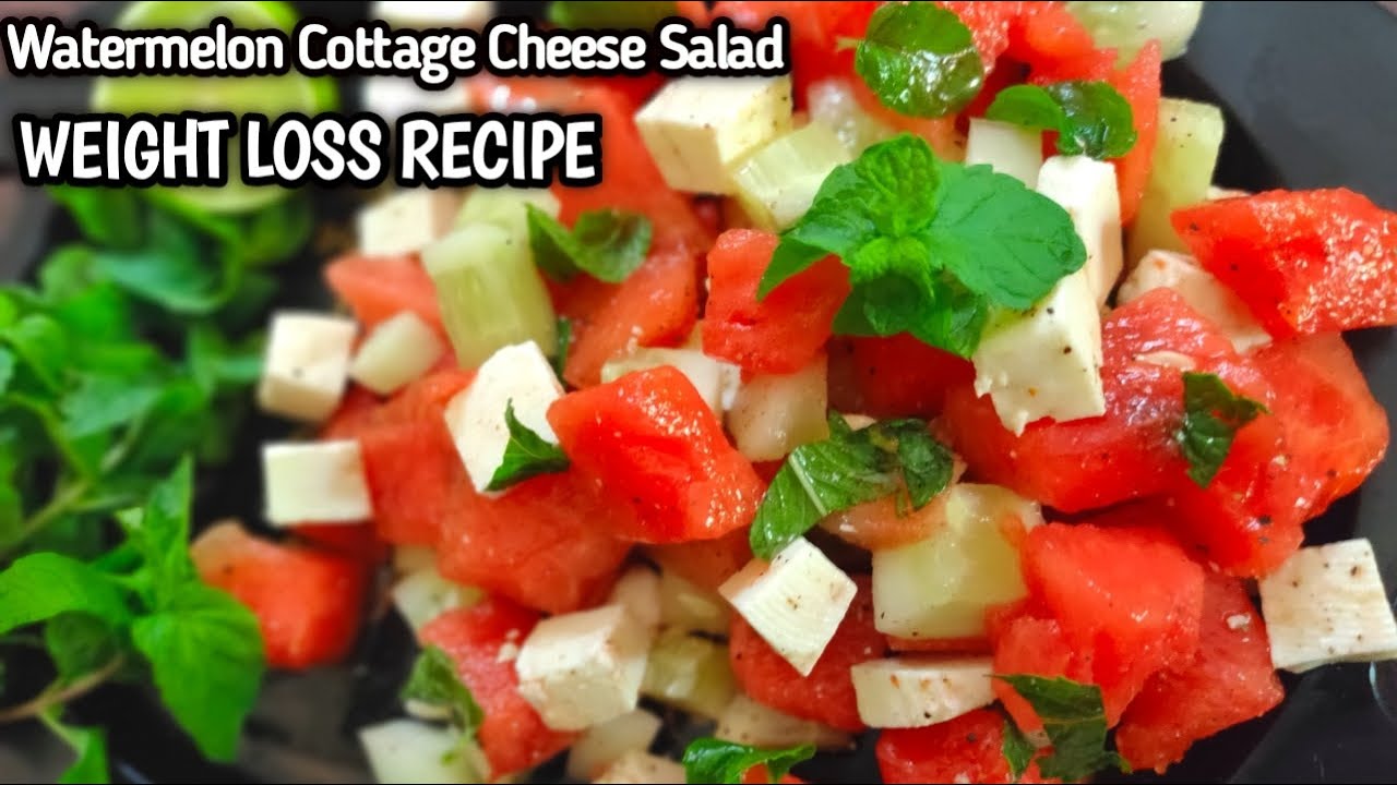 Weight Loss Salad Recipe for Summers Watermelon Paneer Salad 
