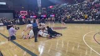 Missoula Sentinel Spartans celebrate their 2025-26 State AA boys basketball title
