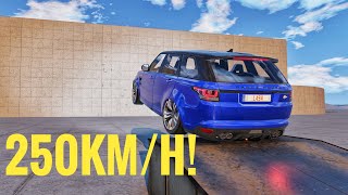 RANGE ROVER #sport  #svr  VS AGAINST WALL IN FLIGHT 💥250 KM/H | CRASH TEST #8 - #beamngdrive