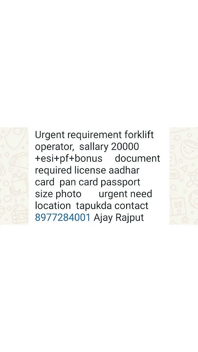 Job For Forklift Operator In Tapukda Rajasthan forkliftoperator jobs job-for-forklift-operator-in-tapukda-rajasthan-forkliftoperator-jobs