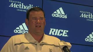 2018 Rice-Southern Miss week -- Coach Mike Bloomgren