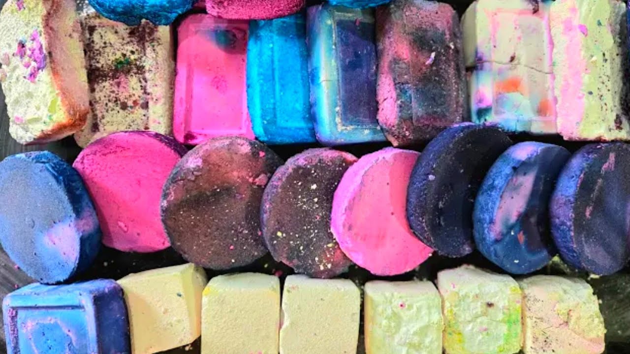 Crispy Colorful Blocks Gym Chalk Crush Asmr @Asmr_crushing_queen 