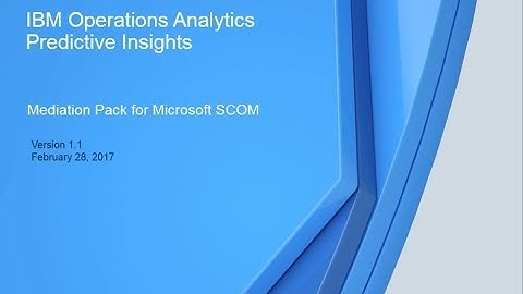 Predictive Insights Mediation Pack for Microsoft SCOM