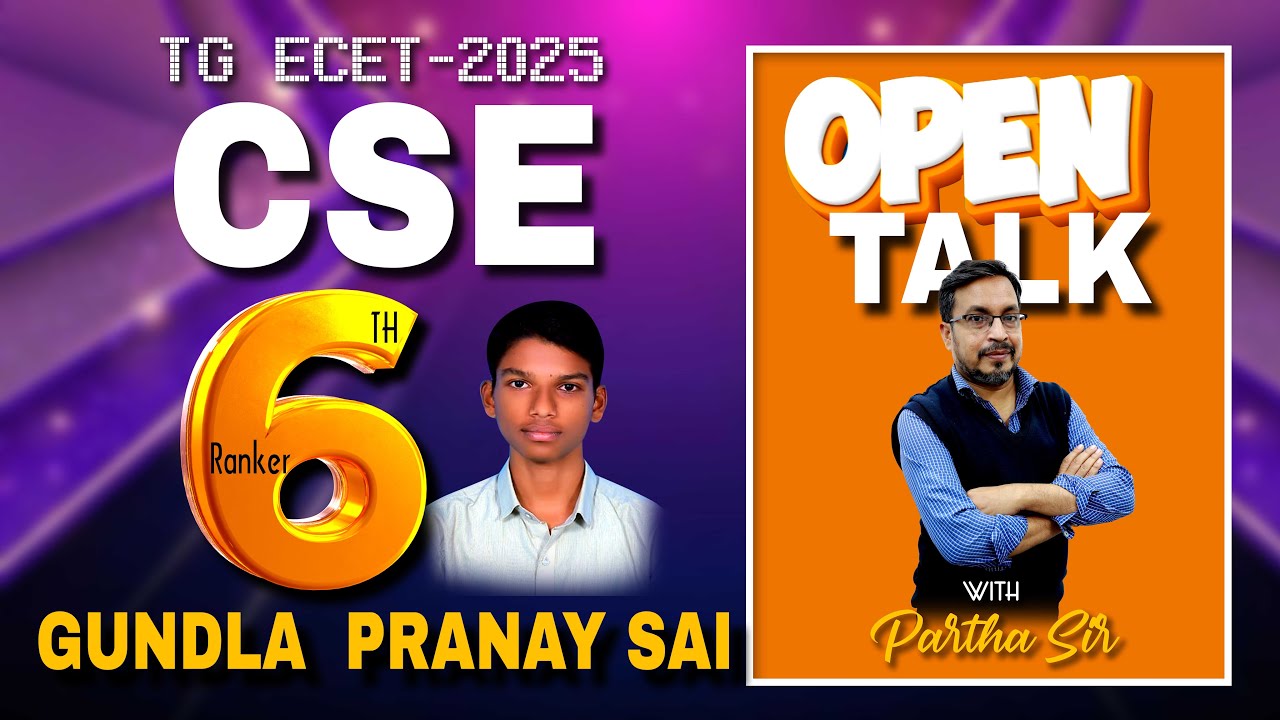 TG ECET-2025 || CSE STATE 6TH RANKER GUNDLA PRANAY SAI || OPEN TALK WITH PARTHA SIR || SAIMEDHA KOTI