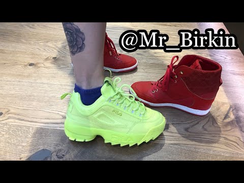 fila neon green shoes