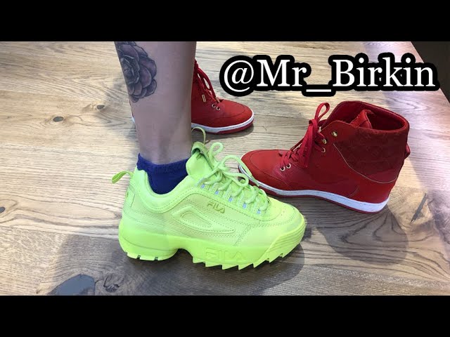 UNBOXING FILA Disruptor II 2 Perm Neon Green Yellow Fluoro Sneakers Hype  2019 - YouTube