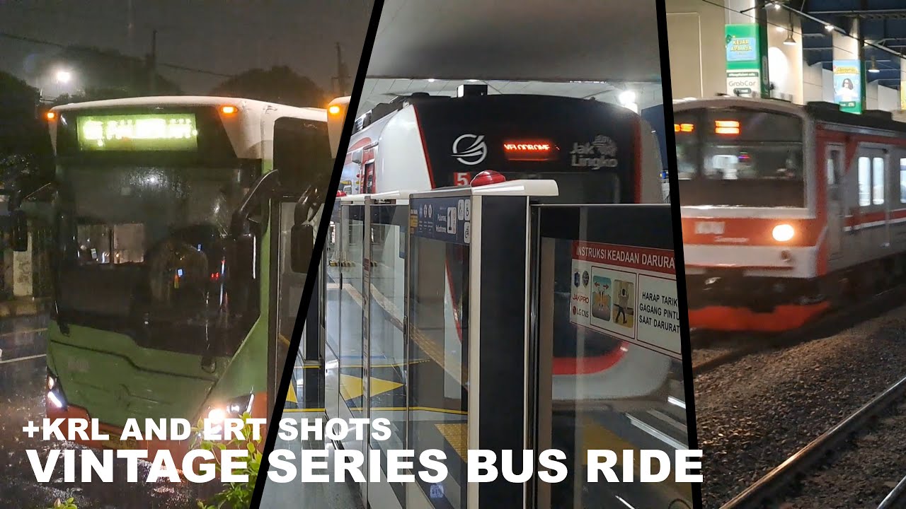 Transjakarta Vintage Series Ride + LRT and KRL footage