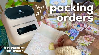 studio vlog  packing art orders, daiso finds, phomemo label printer °˖✧