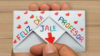 Tarjeta con mensaje secreto para el día del maestro/profesor😘SURPRISE MESSAGE CARD FOR TEACHER'S DAY